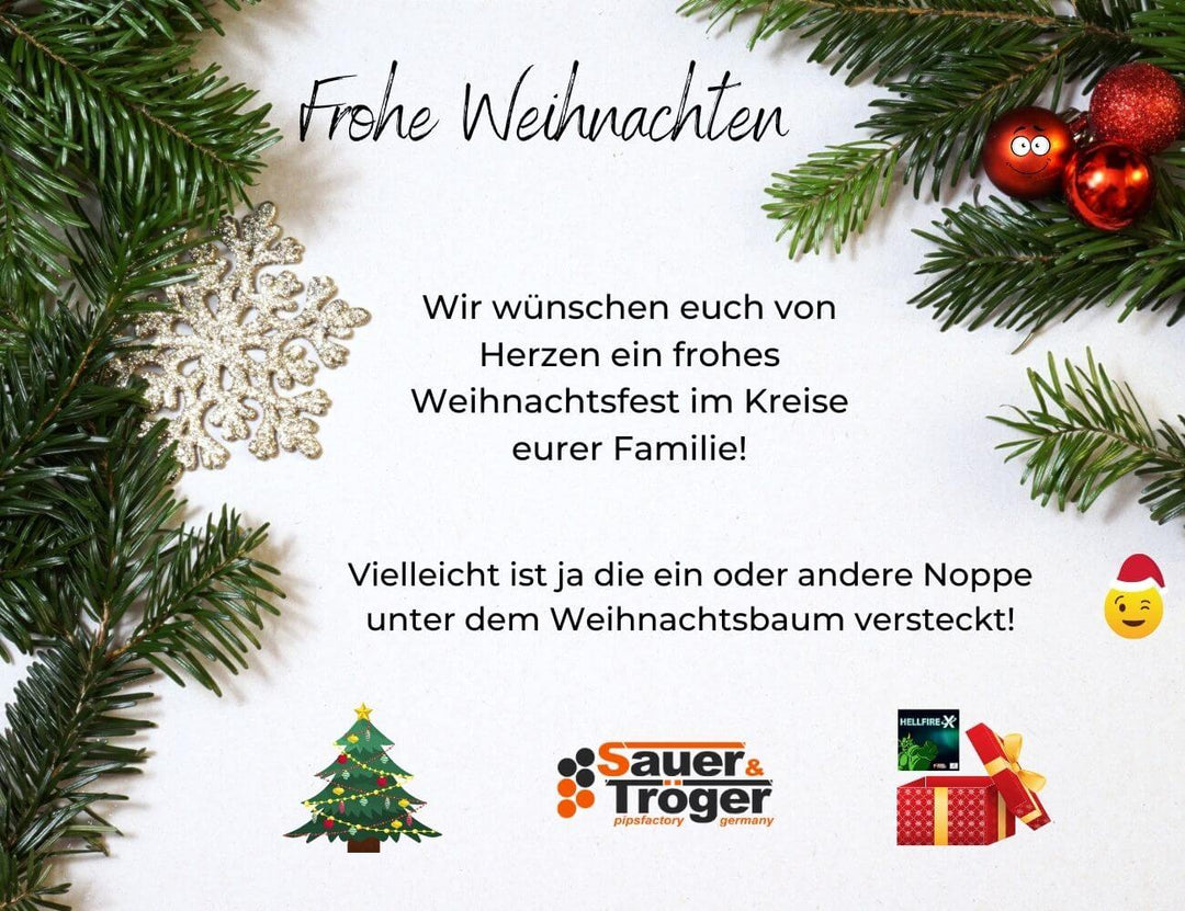 Frohe Weihnachten Sauer & Tröger Tischtennis Lange Noppen Weihnachtsbaum