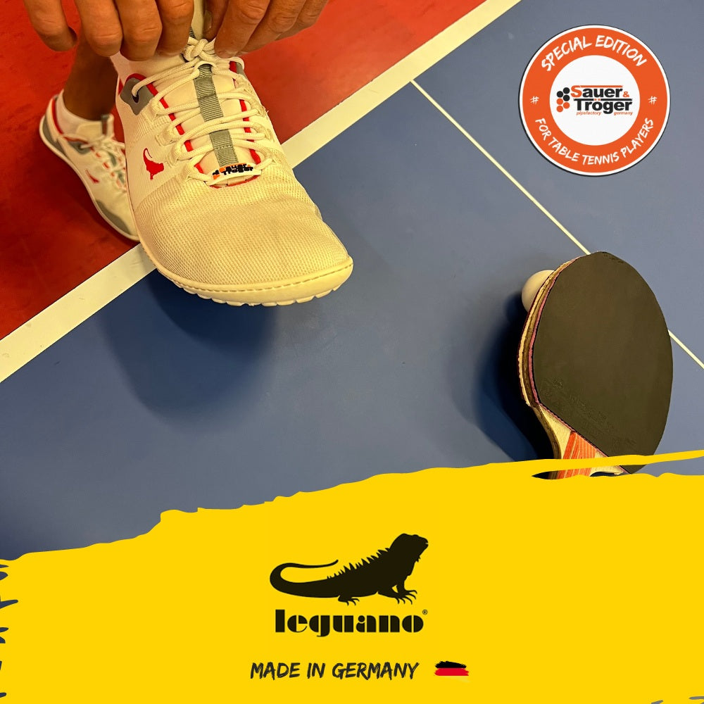 Leguano x Sauer & Tröger - Der Tischtennis Noppenschuh | KOOPERATION